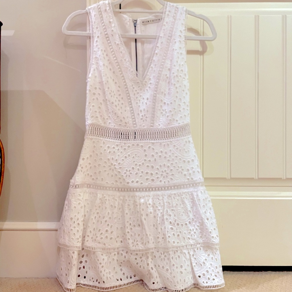 Alice + Olivia White Lace Dress
